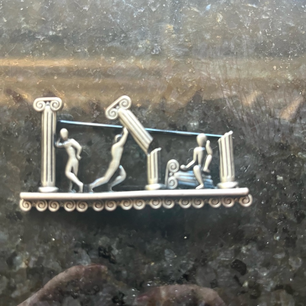 Super cool Roman pillar pin Brooch